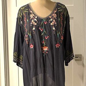 Johnny Was Gia Floral Embroidered Tunic